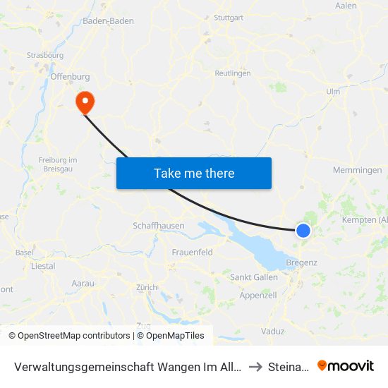 Verwaltungsgemeinschaft Wangen Im Allgäu to Steinach map