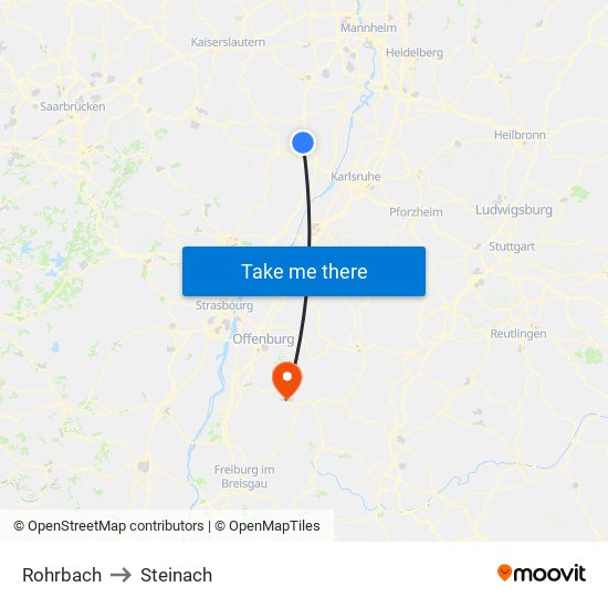 Rohrbach to Steinach map