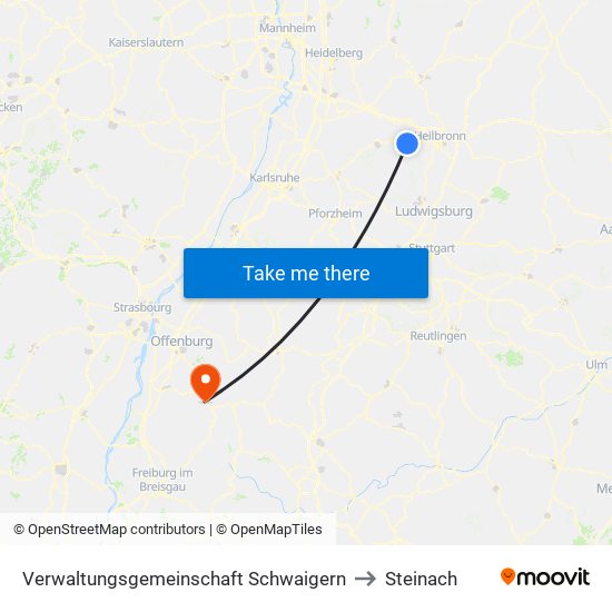 Verwaltungsgemeinschaft Schwaigern to Steinach map