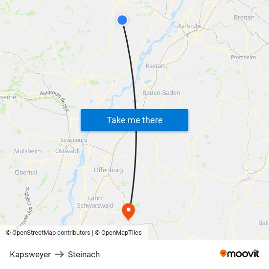 Kapsweyer to Steinach map