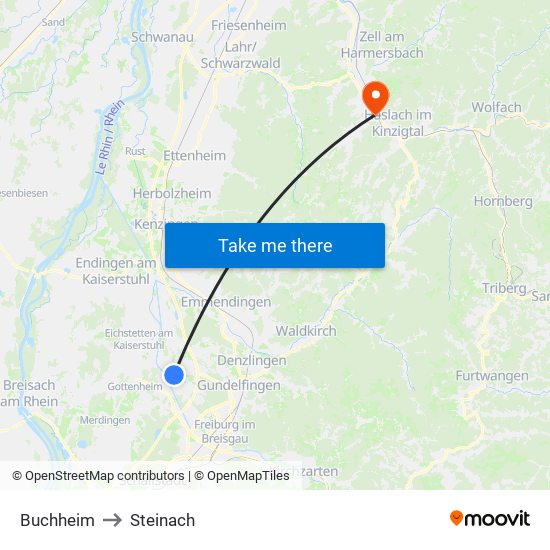 Buchheim to Steinach map