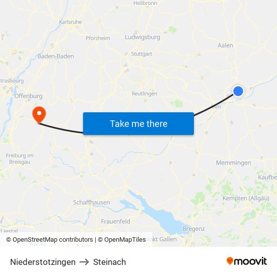 Niederstotzingen to Steinach map