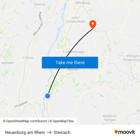 Neuenburg am Rhein to Steinach map