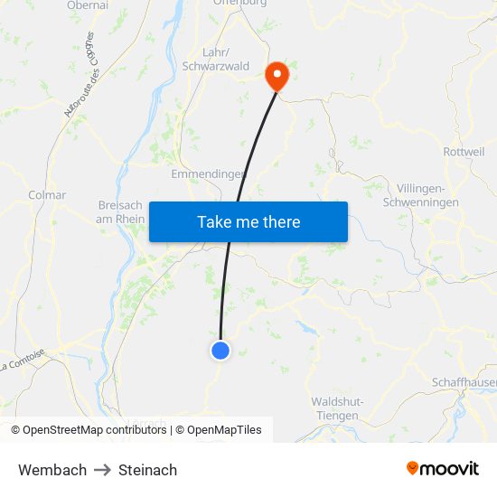 Wembach to Steinach map