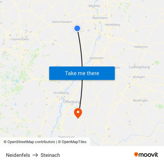 Neidenfels to Steinach map