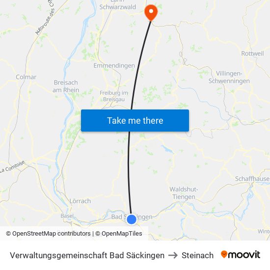 Verwaltungsgemeinschaft Bad Säckingen to Steinach map