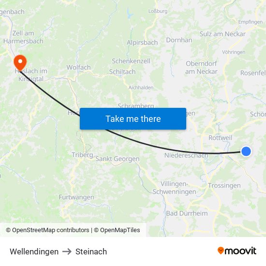 Wellendingen to Steinach map