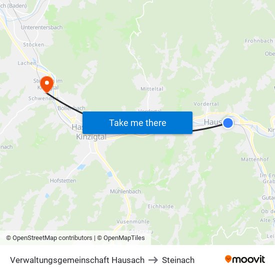 Verwaltungsgemeinschaft Hausach to Steinach map