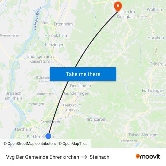 Vvg Der Gemeinde Ehrenkirchen to Steinach map