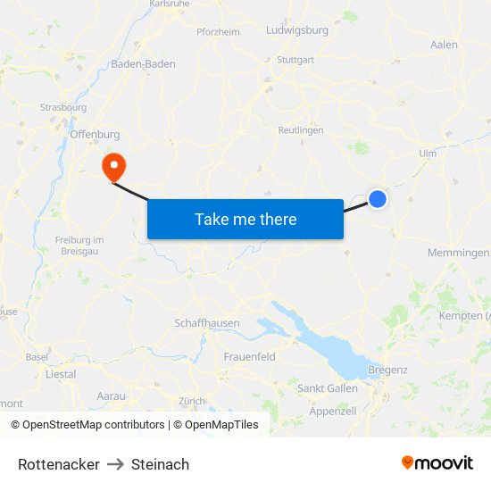 Rottenacker to Steinach map