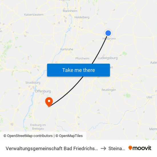 Verwaltungsgemeinschaft Bad Friedrichshall to Steinach map