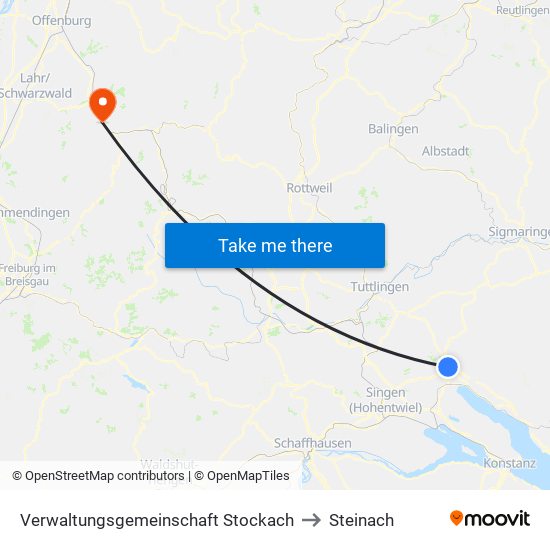 Verwaltungsgemeinschaft Stockach to Steinach map