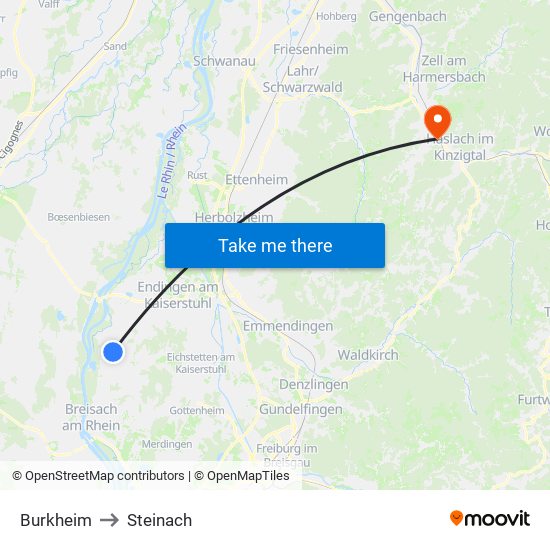 Burkheim to Steinach map