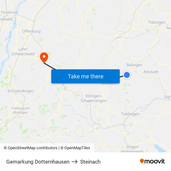 Gemarkung Dotternhausen to Steinach map