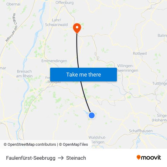 Faulenfürst-Seebrugg to Steinach map