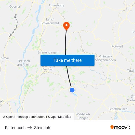 Raitenbuch to Steinach map