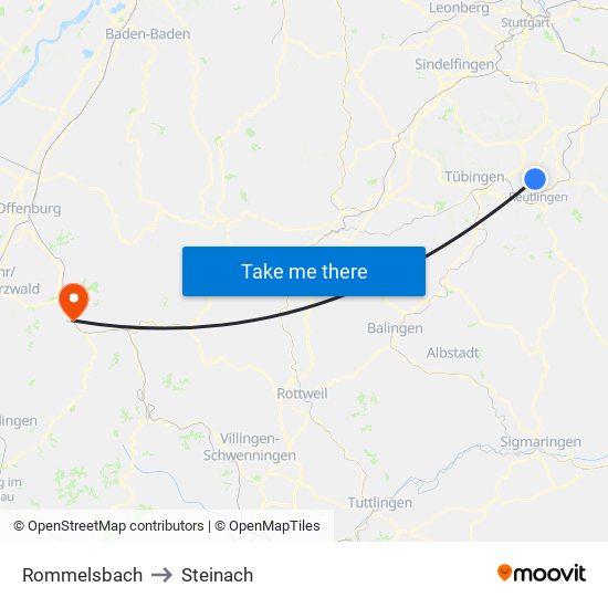 Rommelsbach to Steinach map