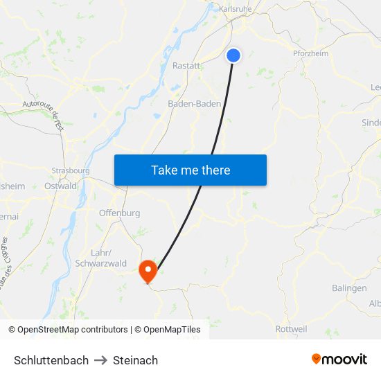 Schluttenbach to Steinach map