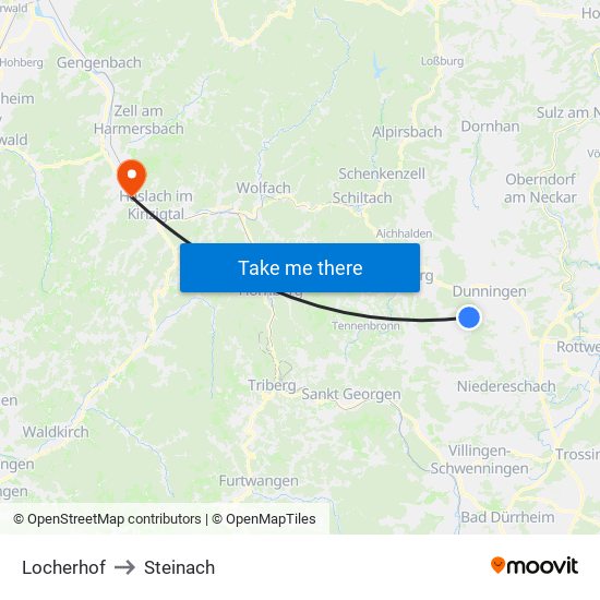 Locherhof to Steinach map