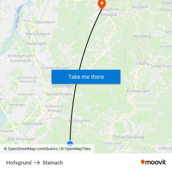 Hofsgrund to Steinach map