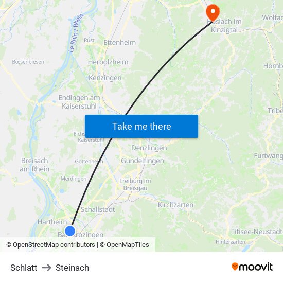 Schlatt to Steinach map