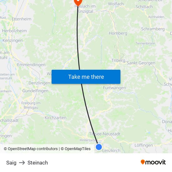 Saig to Steinach map