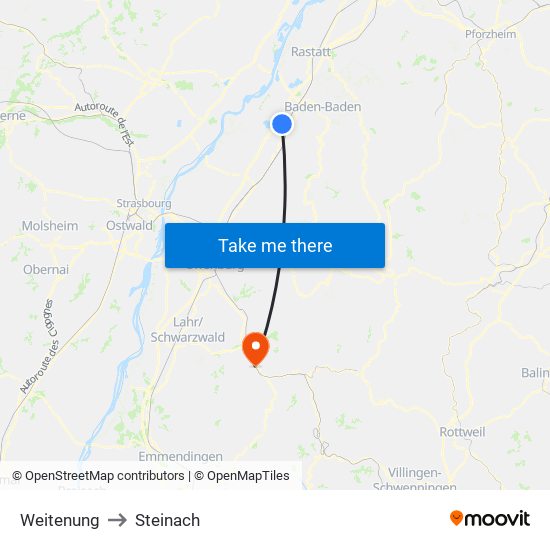 Weitenung to Steinach map