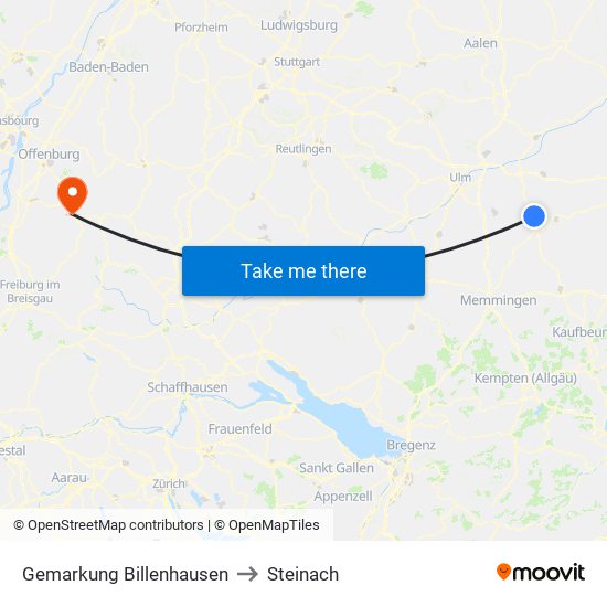 Gemarkung Billenhausen to Steinach map