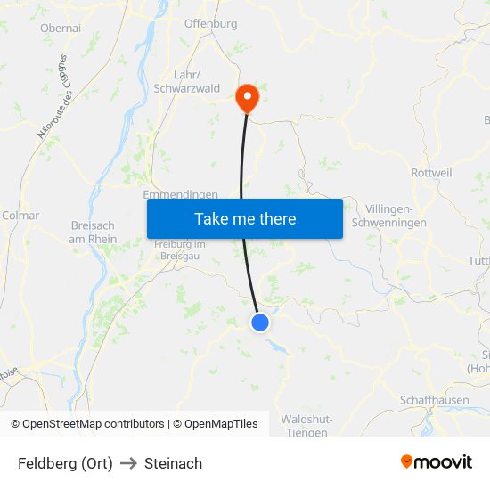 Feldberg (Ort) to Steinach map