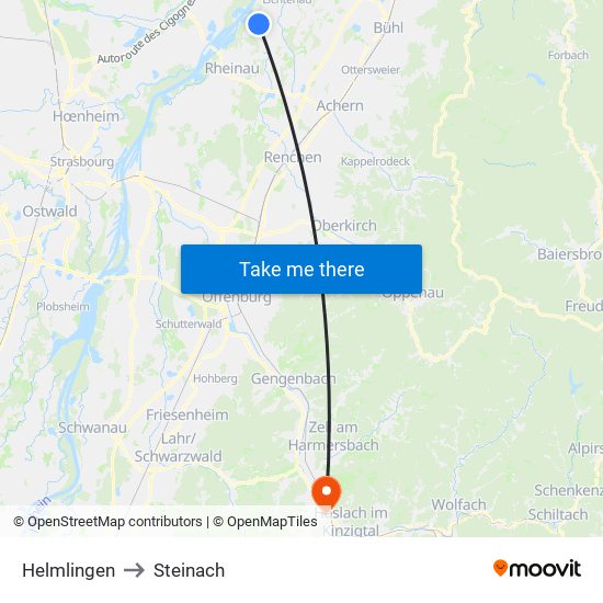 Helmlingen to Steinach map