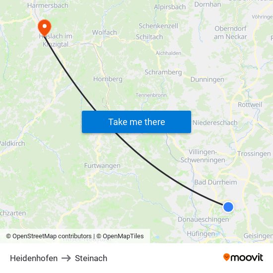 Heidenhofen to Steinach map