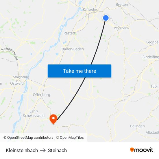 Kleinsteinbach to Steinach map