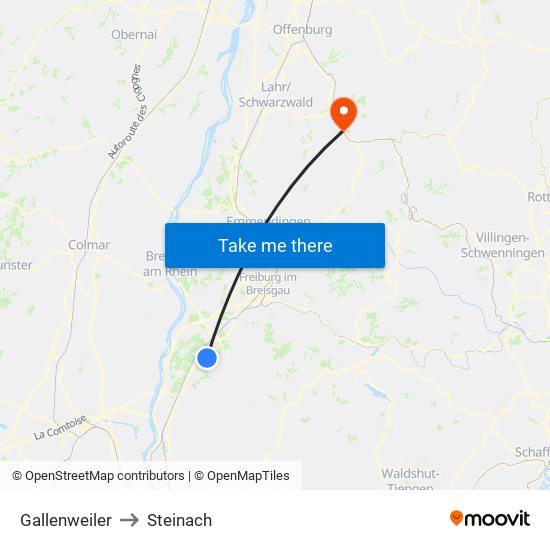 Gallenweiler to Steinach map