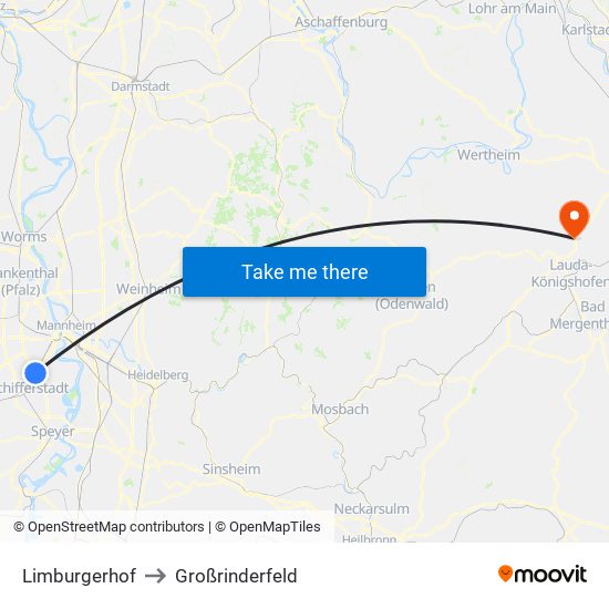 Limburgerhof to Großrinderfeld map