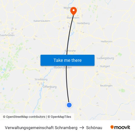 Verwaltungsgemeinschaft Schramberg to Schönau map