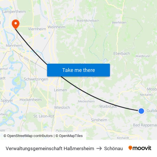 Verwaltungsgemeinschaft Haßmersheim to Schönau map