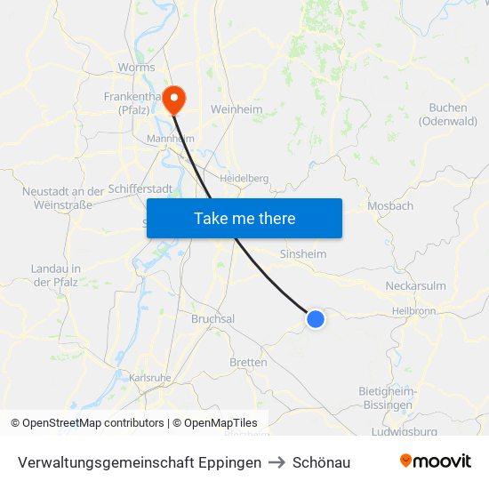 Verwaltungsgemeinschaft Eppingen to Schönau map