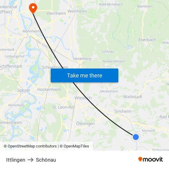 Ittlingen to Schönau map