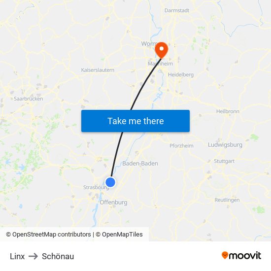 Linx to Schönau map