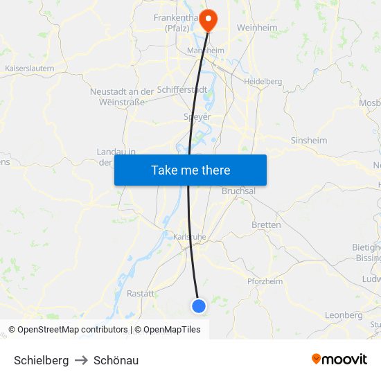 Schielberg to Schönau map