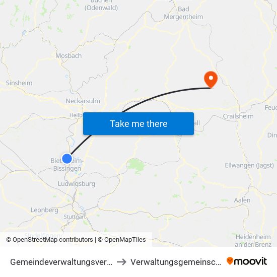 Gemeindeverwaltungsverband Besigheim to Verwaltungsgemeinschaft Gerabronn map