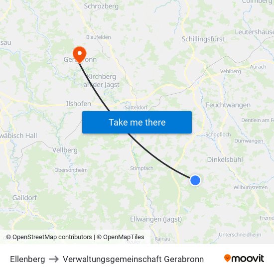 Ellenberg to Verwaltungsgemeinschaft Gerabronn map