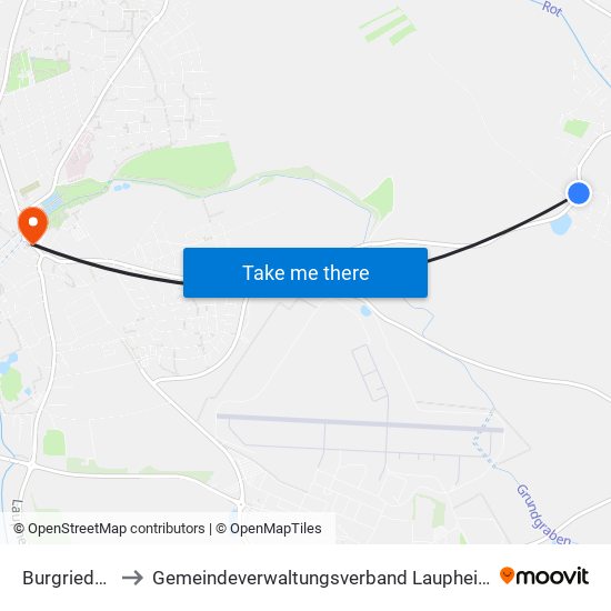 Burgrieden to Gemeindeverwaltungsverband Laupheim map