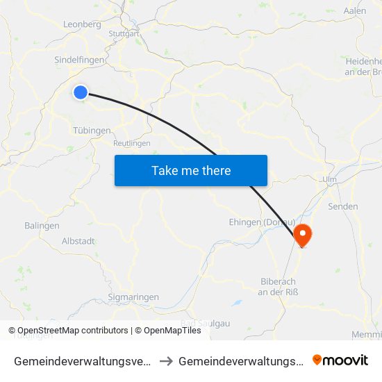 Gemeindeverwaltungsverband Holzgerlingen to Gemeindeverwaltungsverband Laupheim map