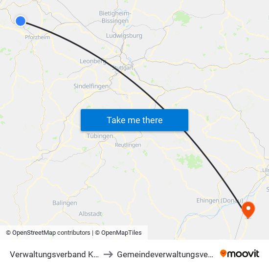 Verwaltungsverband Kämpfelbachtal to Gemeindeverwaltungsverband Laupheim map