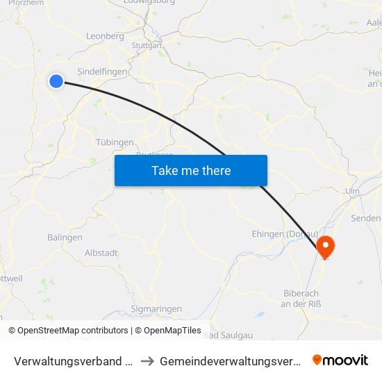 Verwaltungsverband Althengstett to Gemeindeverwaltungsverband Laupheim map