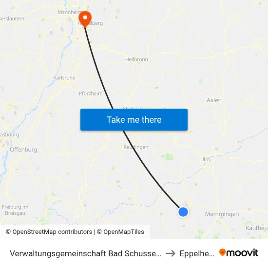 Verwaltungsgemeinschaft Bad Schussenried to Eppelheim map