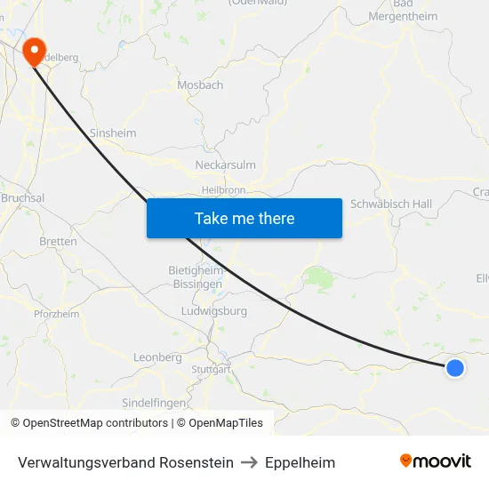 Verwaltungsverband Rosenstein to Eppelheim map