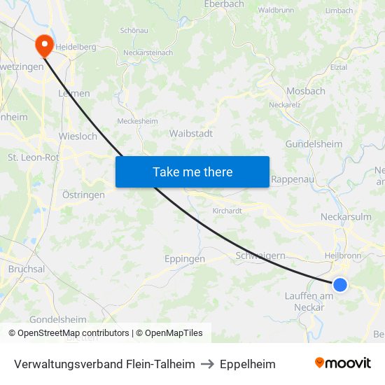 Verwaltungsverband Flein-Talheim to Eppelheim map