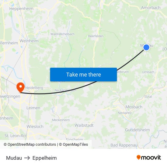 Mudau to Eppelheim map